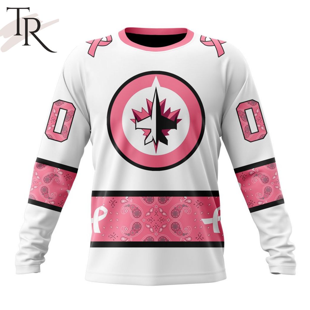 New 2025 NEW] Personalized NHL Winnipeg Jets In Classic Style With Paisley! IN OCTOBER WE WEAR PINK BREAST CANCER Custom Hoodie - Image 6